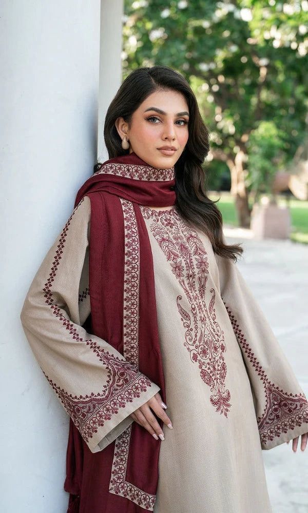 KHAADI 3PC IN WINTER DHANAK FABRIC